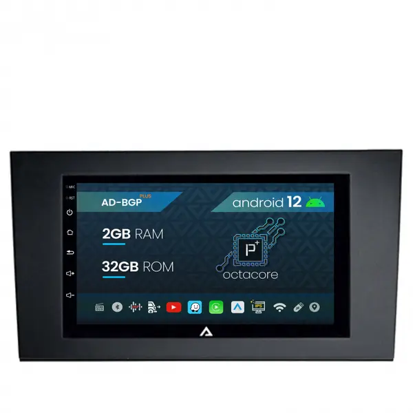 Navigatie Audi A4(B6 B7) Seat Exeo, Android 12, P-Octacore 2GB RAM + 32 ROM, 7 Inch - AD-BGP1002+AD-BGRAU0062DIN