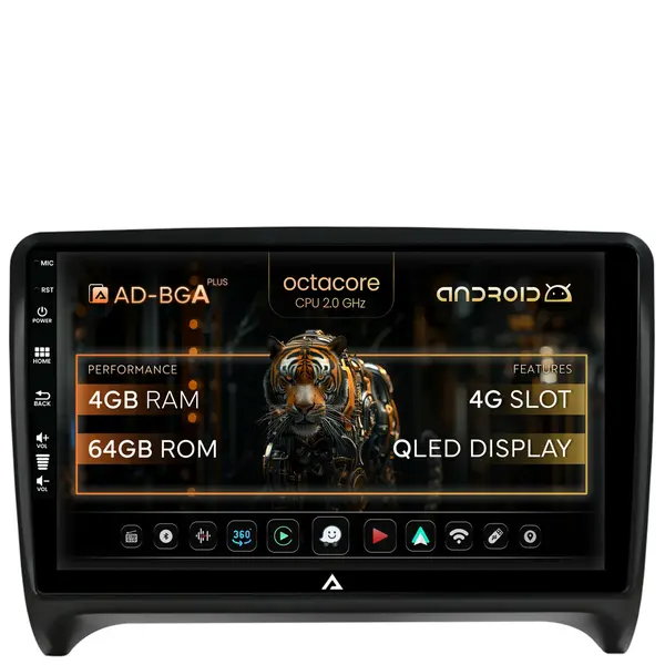 Navigatie Audi TT, Android, A-Octacore 4GB RAM + 64GB ROM, 9 Inch - AD-BGA9004+AD-BGRKIT426