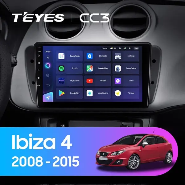 Navigatie Auto cu Asistenta AI Teyes CC4 PRO Seat Ibiza 5 2017-2020 8+128GB 9.5" QLED, Android 13, 5G, 7.1 DSP, CarPlay