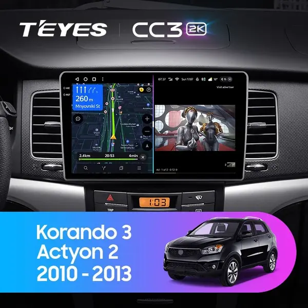 Navigatie Auto cu Asistenta AI Teyes CC4 PRO SsangYong Korando 3 2010-2013 8+128GB 9.5" QLED, Android 13, 5G, 7.1 DSP, CarPlay