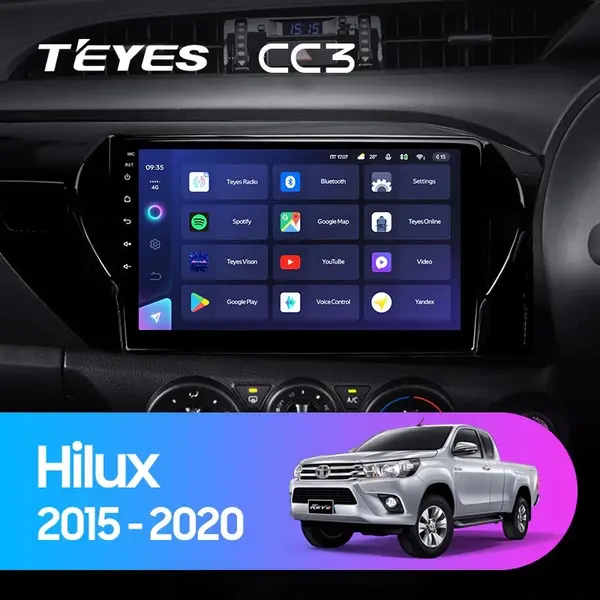 Navigatie Auto cu Asistenta AI Teyes CC4 PRO Toyota Hilux 2015-2020 8+128GB 10.36 QLED, Android 13, 5G, 7.1 DSP, CarPlay