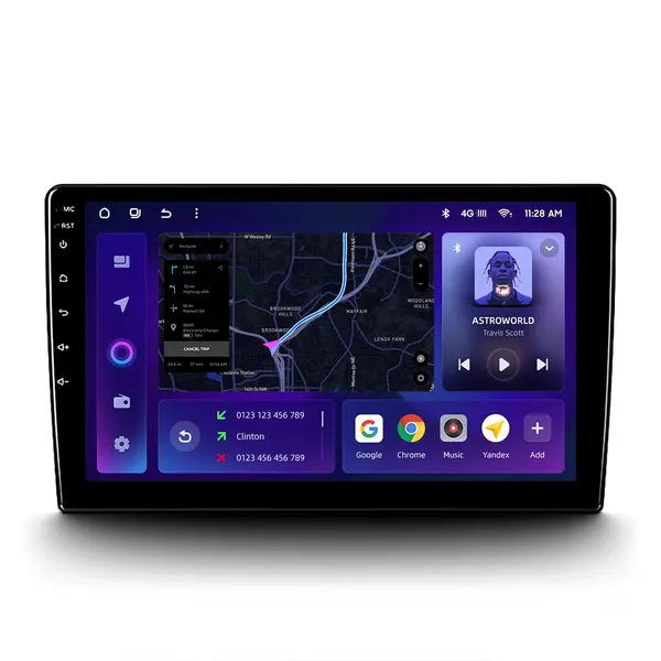 Navigatie Auto MOSS M2 4+64GB 10" IPS Octa-core 1.6Ghz, Android 4G Bluetooth 5.1 DSP