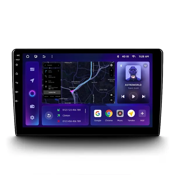 Navigatie Auto MOSS M3 4+32GB 9 QLED Octa-core 2Ghz, Android 4G Bluetooth 5.1 DSP