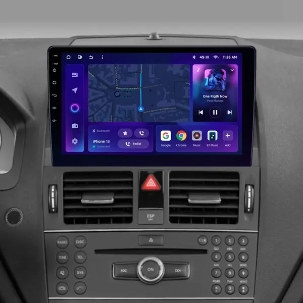 Navigatie Auto MOSS M3 Mercedes-Benz C Class W204 2008-2011 4+32GB 9" QLED Octa-core 2Ghz, Android 4G Bluetooth 5.1 DSP