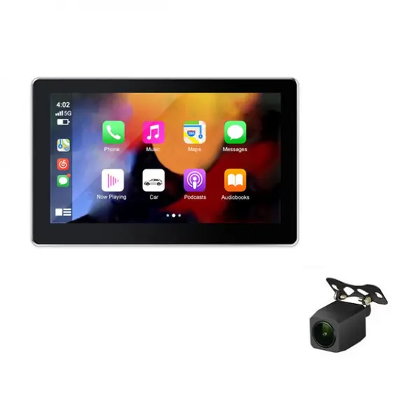 Navigatie Auto Multimedia, Display 7 inch, camera inregistrare fata 4K + camera spate 1080P, Ecran IPS HD full-touch, CarPlay/Android Auto, Wireless, Bluetooth, Miracast, AirPlay, Split-screen