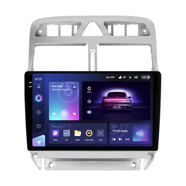Navigatie Auto Teyes CC3 2K Peugeot 307 2001-2008 4+32GB 9.5" QLED Octa-core 2Ghz Android 4G Bluetooth 5.1 DSP