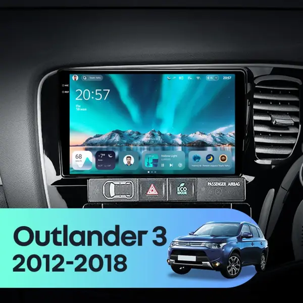 Navigatie Auto Teyes CC4 Mitsubishi Outlander 3 2012-2018 6+64GB 9.5" QLED Octa-core 2.7Ghz, Android 4G Bluetooth 5.1 DSP