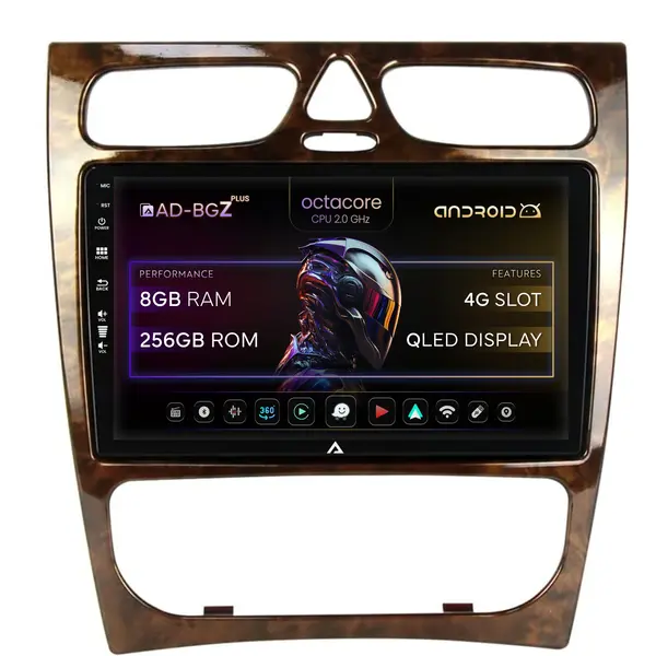 Navigatie Benz C Class (W203) (2002-2004), Android, Z-Octacore 8GB RAM + 256GB ROM, 9 Inch - AD-BGZ9008+AD-BGRKIT416V3