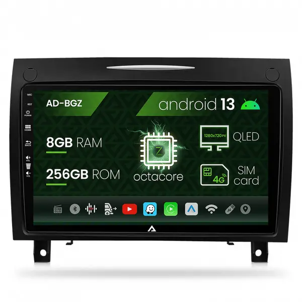 Navigatie Benz SLK (2006-2010), Android 13, Z-Octacore 8GB RAM + 256GB ROM, 9 Inch - AD-BGZ9008+AD-BGRKIT406V2