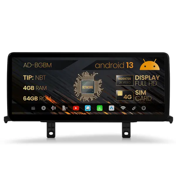 Navigatie BMW Seria 1 F20 F21 Seria 2 F23 (2011-2016), Varianta NBT, Android 13, BM-Octacore 4GB RAM + 64GB ROM, 12.3 Inch -