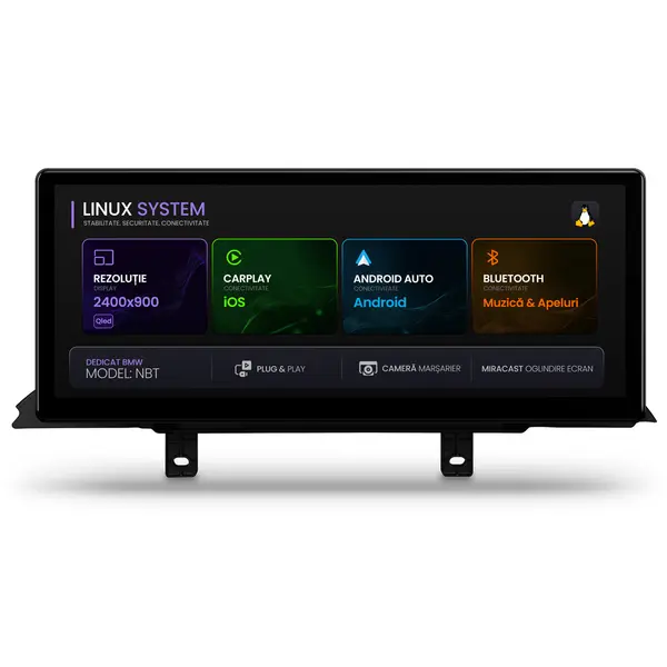 Navigatie BMW Seria 2 F22 (2013-2016), Linux OS OEM, Varianta NBT, CarPlay Android Auto Wireless, MirrorLink, Camera AHD, 12.3 Inch -