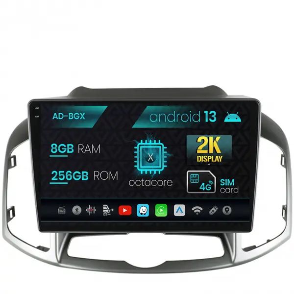 Navigatie Chevrolet Captiva (2011-2018), Android 13, X-Octacore 8GB RAM + 256GB ROM, 10.36 Inch - AD-BGX10008+AD-BGRKIT247
