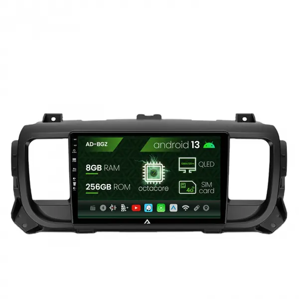 Navigatie Citroen Jumpy Peugeot Expert (2017-2021), Android 13, Z-Octacore 8GB RAM + 256GB ROM, 9 Inch - AD-BGZ9008+AD-BGRKIT348