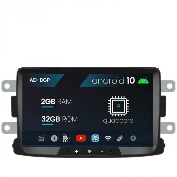 Navigatie Dacia, Android 10, P-Quadcore 2GB RAM + 32GB ROM, 8 Inch - AD-BGPDCADMTK2GB