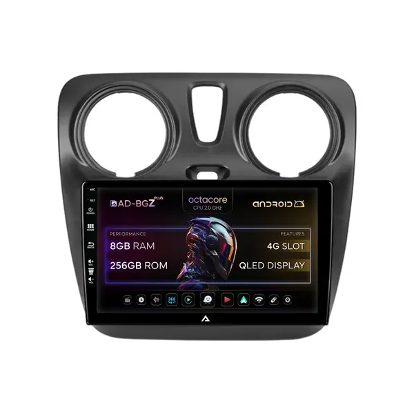 Navigatie Dacia Dokker Lodgy, Android, Z-Octacore 8GB RAM + 256GB ROM, 9 Inch - AD-BGZ9008+AD-BGRKIT375V2