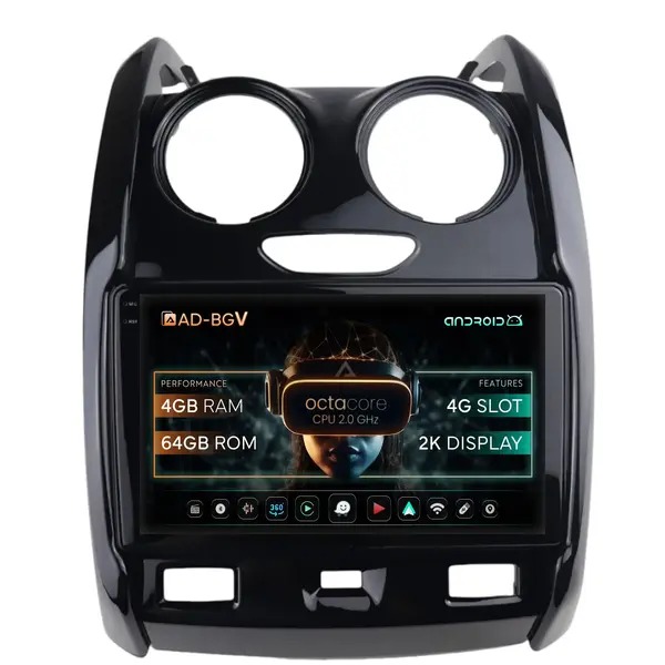 Navigatie Dacia Duster (2012-2019), Android, V-Octacore 4GB RAM + 64GB ROM, 9.5 Inch - AD-BGV9004+AD-BGRKIT366V2