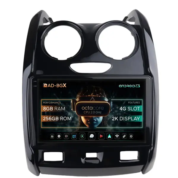 Navigatie Dacia Duster (2012-2019), Android, X-Octacore 8GB RAM + 256GB ROM, 9.5 Inch - AD-BGX9008+AD-BGRKIT366V2