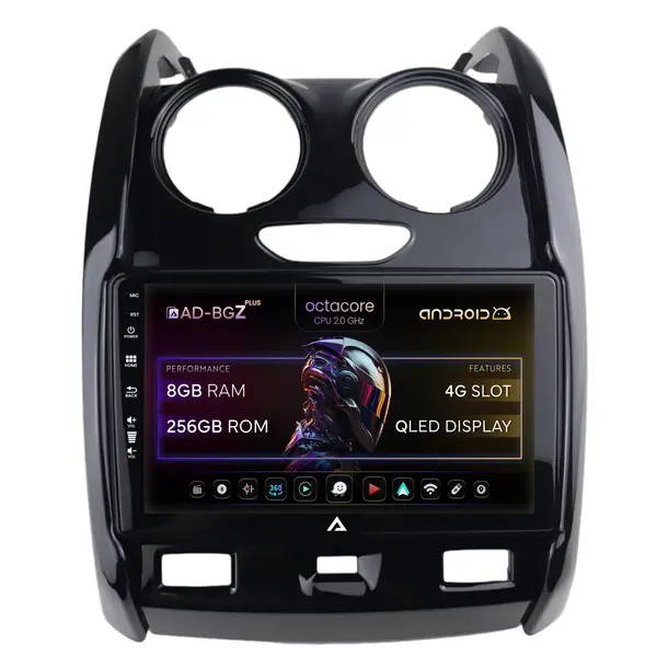 Navigatie Dacia Duster (2012-2019), Android, Z-Octacore 8GB RAM + 256GB ROM, 9 Inch - AD-BGZ9008+AD-BGRKIT366V2
