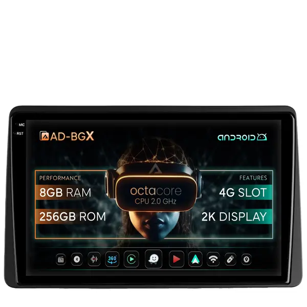 Navigatie Dacia Duster (2018-2021), Android, X-Octacore 8GB RAM + 256GB ROM, 10.36 Inch - AD-BGX10008+AD-BGRKIT374