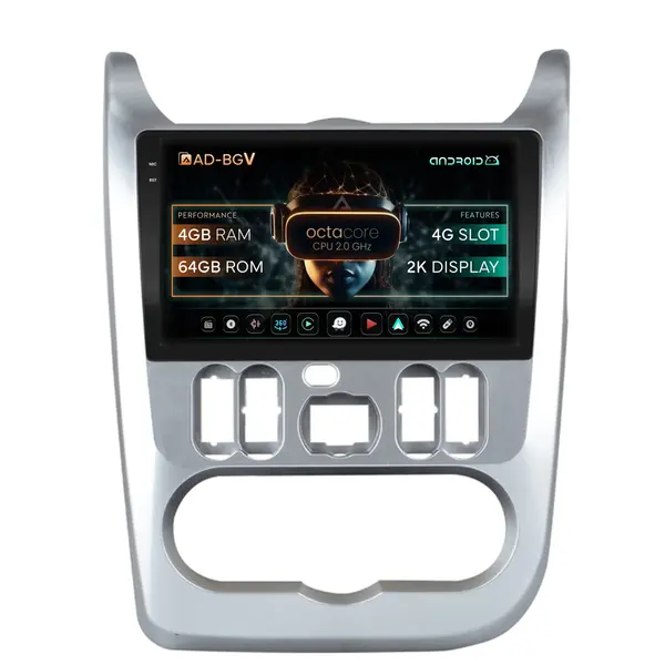 Navigatie Dacia Logan, Duster, Sandero (2009-2013), Android, V-Octacore 4GB RAM + 64GB ROM, 9.5 Inch - AD-BGV9004+AD-BGRKIT367