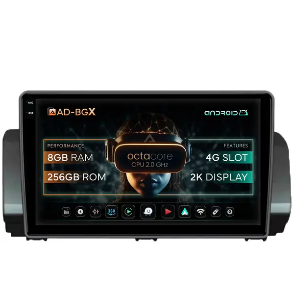 Navigatie Dacia Sandero Logan (2021-Prezent), Android, X-Octacore 8GB RAM + 256GB ROM, 10.36 Inch - AD-BGX9008+AD-BGRKIT366V3