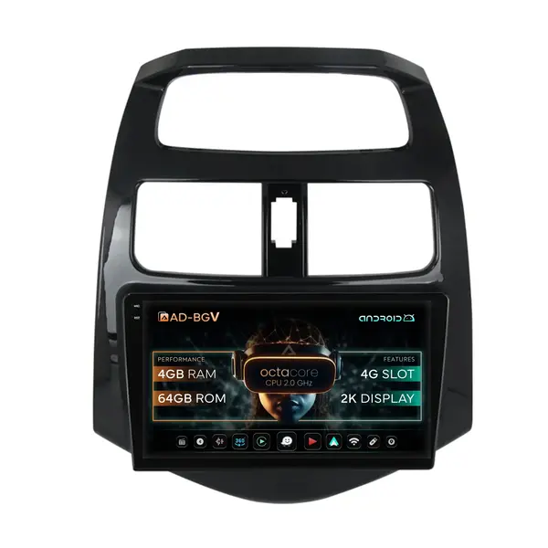 Navigatie Daewoo Matiz Chevrolet Spark (2010-2014), Android, V-Octacore 4GB RAM + 64GB ROM, 9.5 Inch - AD-BGV9004+AD-BGRKIT243