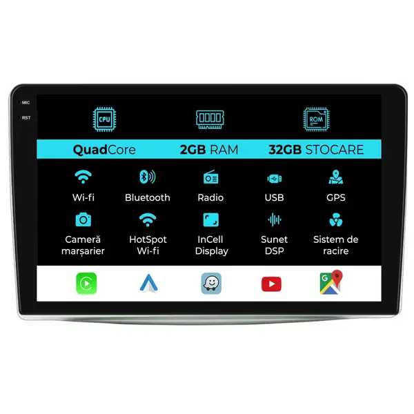 Navigatie Dedicata Alfa Romeo Mito (2008-2018), 9Inch, 2Gb Ram, 32Gb Stocare, Carplay
