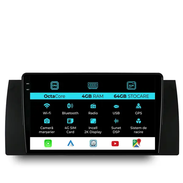 Navigatie Dedicata BMW X5 E53 (1999 - 2005), 2K, 4Gb Ram, 64Gb Stocare, Android Auto, Carplay
