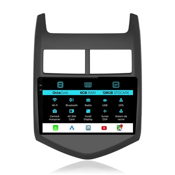 Navigatie Dedicata Chevrolet Aveo (2012-2014), 9Inch, 6Gb Ram, 128Gb Stocare, Carplay