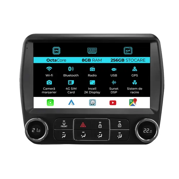 Navigatie Dedicata Chevrolet Camaro (2010-2015), 2K, 8Gb Ram, 256Gb Stocare, Carplay