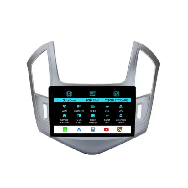 Navigatie Dedicata Chevrolet Cruze (2012-2015), 9 Inch, 6Gb Ram, 128Gb stocare, Carplay