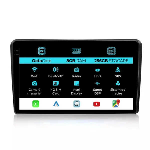 Navigatie Dedicata Citroen Berlingo (2008 - 2019), 9 Inch, 8Gb Ram, 256Gb Stocare, Android Auto, Carplay