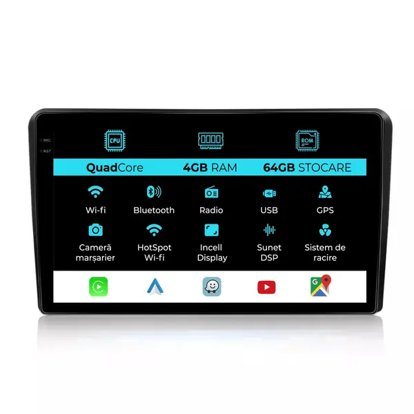 Navigatie Dedicata Citroen Berlingo (2008-2019),QuadCore, 9Inch, 4Gb Ram, 64Gb Stocare, Carplay