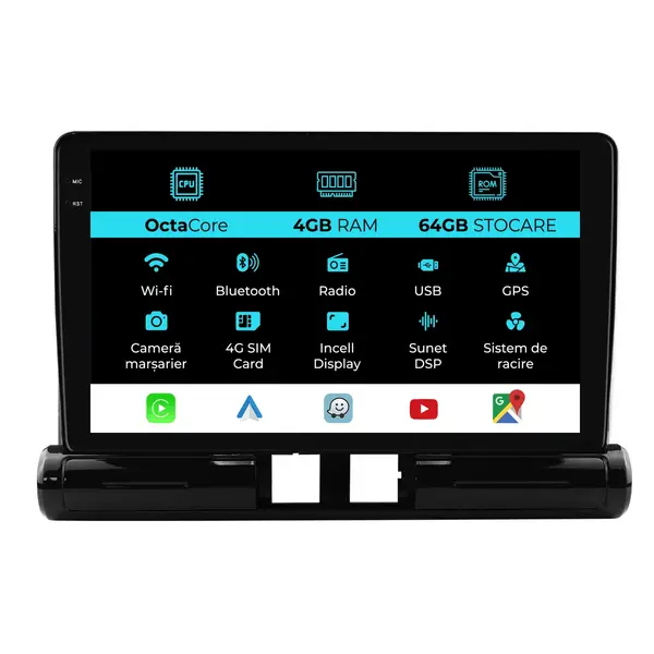 Navigatie Dedicata Citroen C3 Aircross (2017- 2023), 9 Inch, 4Gb Ram, 64Gb Stocare, Android Auto, Carplay