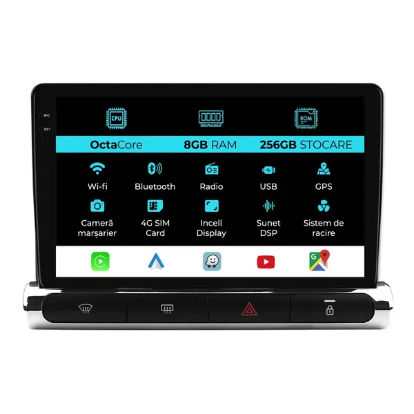 Navigatie Dedicata Citroen C3 Aircross (2017- 2023), 9 Inch, 8Gb Ram, 256Gb Stocare, Android Auto, Carplay