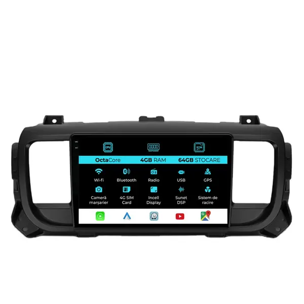 Navigatie Dedicata Citroen Jumpy 3 (2016 - 2021), 9 Inch, 4Gb Ram, 64Gb Stocare, Android Auto, Carplay