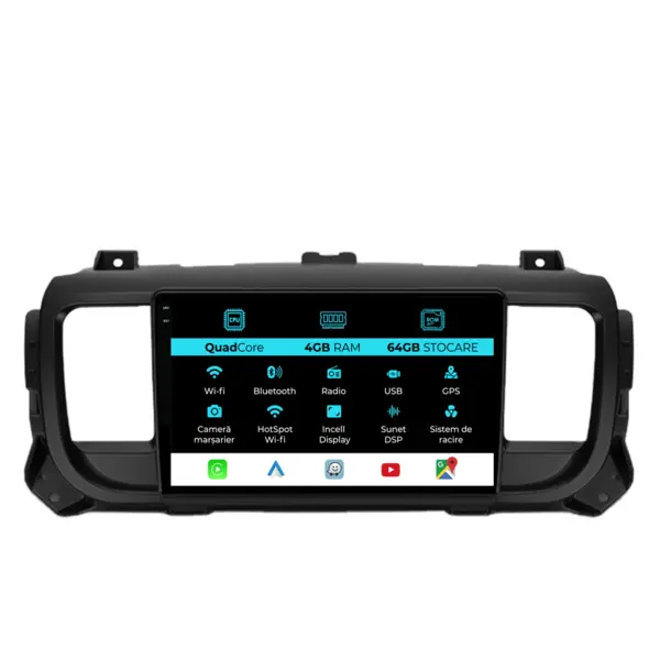 Navigatie Dedicata Citroen Jumpy 3 (2016 - 2021), QuadCore, 9 Inch, 4Gb Ram, 64Gb Stocare, Android Auto, Carplay