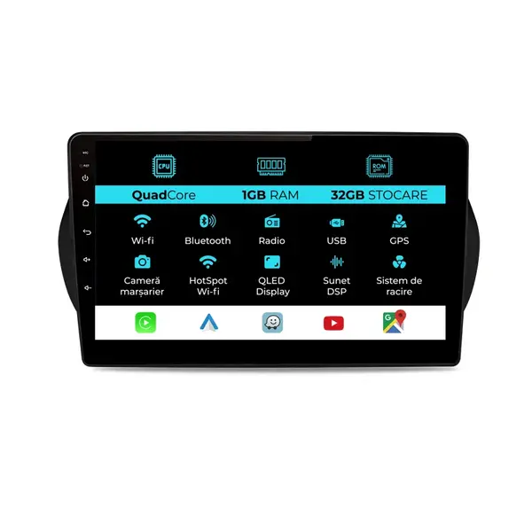 Navigatie Dedicata Citroen Nemo (2008 - 2017), 10Inch, 1Gb Ram, 32Gb Stocare, Carplay