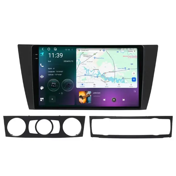 Navigatie dedicata cu Android BMW Seria 3 (E90) 2004 - 2013, 12GB RAM, Radio GPS Dual Zone, Display 2K QLED 9.5" Touchscreen, Internet Wi-Fi si slot SIM 4G, Bluetooth, MirrorLink, USB
