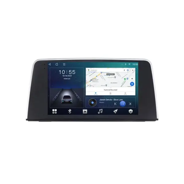 Navigatie dedicata cu Android BMW Seria 3 (F30) 2011 - 2016, 2GB RAM, Radio GPS Dual Zone, Display HD QLED 9" Touchscreen, Internet Wi-Fi si slot SIM 4G, Bluetooth, MirrorLink, USB