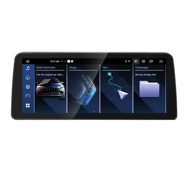 Navigatie dedicata cu Android BMW Seria 5 (E60) 2008 - 2010 cu navigatie CIC, 6GB RAM, Radio GPS Dual Zone, Display QLED 12.3" Touchscreen, Internet Wi-Fi si slot SIM 4G, Bluetooth, MirrorLink, USB