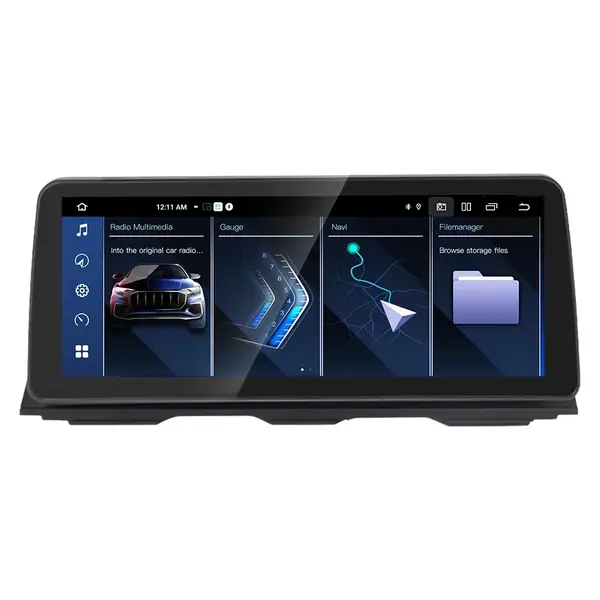 Navigatie dedicata cu Android BMW Seria 5 (F10) 2009 - 2012 cu navigatie CIC, 6GB RAM, Radio GPS Dual Zone, Display QLED 12.3" Touchscreen, Internet Wi-Fi si slot SIM 4G, Bluetooth, MirrorLink, USB