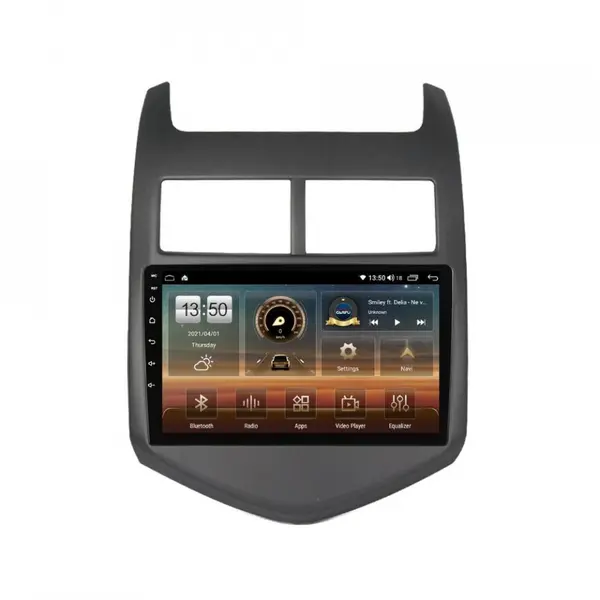 Navigatie dedicata cu Android Chevrolet Aveo 2011 - 2014, 8GB RAM, Radio GPS Dual Zone, Display HD QLED 9" Touchscreen, Internet Wi-Fi si slot SIM 4G, Bluetooth, MirrorLink, USB