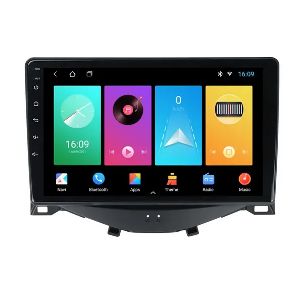 Navigatie dedicata cu Android Citroen C1 II 2014 - 2022, 2GB RAM, Radio GPS Dual Zone, Display HD IPS 9" Touchscreen, Internet Wi-Fi, Bluetooth, MirrorLink, USB