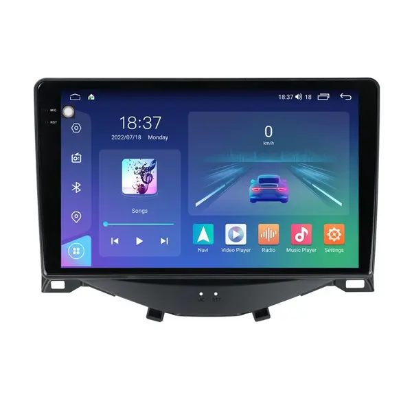 Navigatie dedicata cu Android Citroen C1 II 2014 - 2022, 8GB RAM, Radio GPS Dual Zone, Display 2K QLED 9.5" Touchscreen, Internet Wi-Fi si slot SIM 4G, Bluetooth, MirrorLink, USB