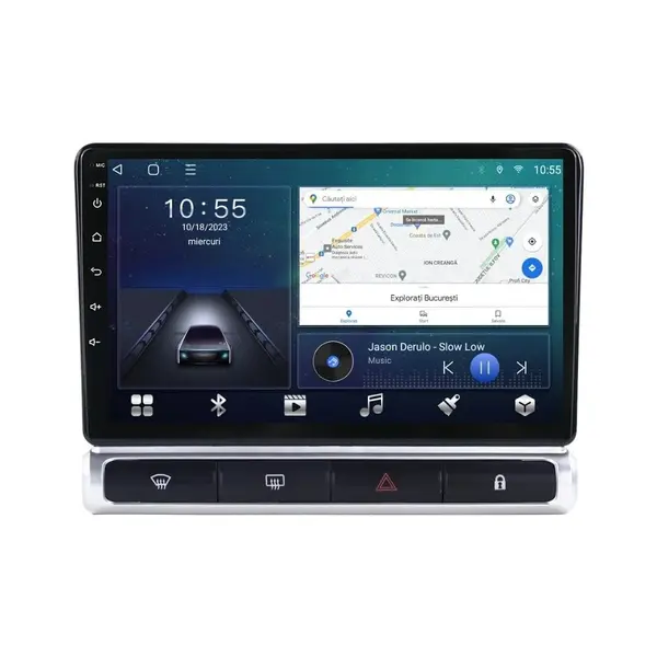Navigatie dedicata cu Android Citroen C3 Aircross I 2017 - 2023, 2GB RAM, Radio GPS Dual Zone, Display HD QLED 9" Touchscreen, Internet Wi-Fi si slot SIM 4G, Bluetooth, MirrorLink, USB