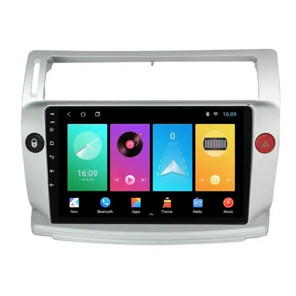 Navigatie dedicata cu Android Citroen C4 I 2004 - 2009, 1GB RAM, Radio GPS Dual Zone, Display HD IPS 9" Touchscreen, Internet Wi-Fi, Bluetooth, MirrorLink, USB