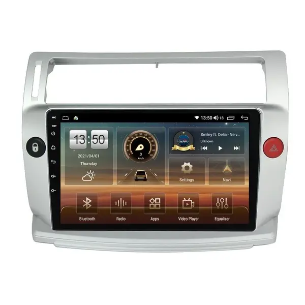 Navigatie dedicata cu Android Citroen C4 I 2004 - 2009, 4GB RAM, Radio GPS Dual Zone, Display HD QLED 9" Touchscreen, Internet Wi-Fi si slot SIM 4G, Bluetooth, MirrorLink, USB