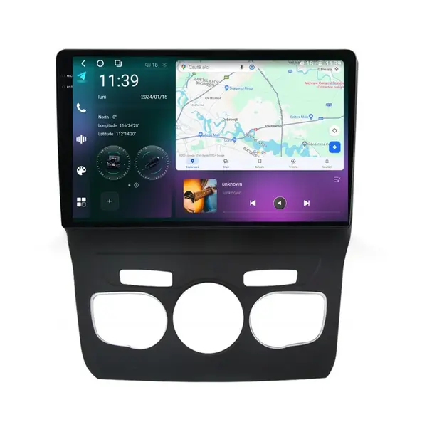 Navigatie dedicata cu Android Citroen DS4 2010 - 2018, clima automata, 12GB RAM, Radio GPS Dual Zone, Display 2K QLED 10.36" Touchscreen, Internet Wi-Fi si slot SIM 4G, Bluetooth, MirrorLink, USB