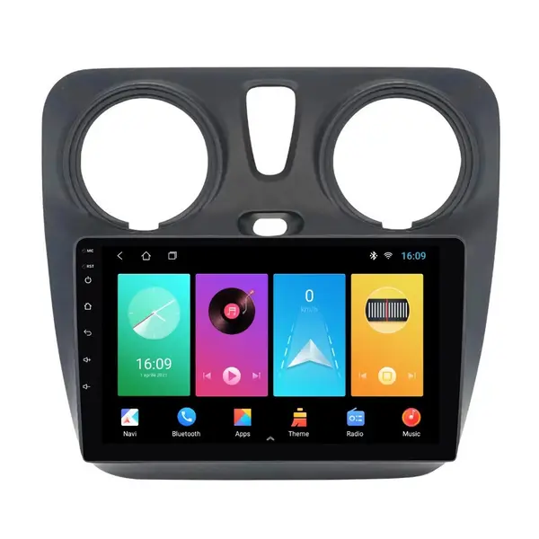 Navigatie dedicata cu Android Dacia Dokker dupa 2012, 2GB RAM, Radio GPS Dual Zone, Display HD IPS 9" Touchscreen, Internet Wi-Fi, Bluetooth, MirrorLink, USB